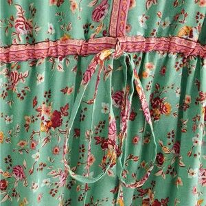 Mint Cord Ruffle Neck Dress main image 1